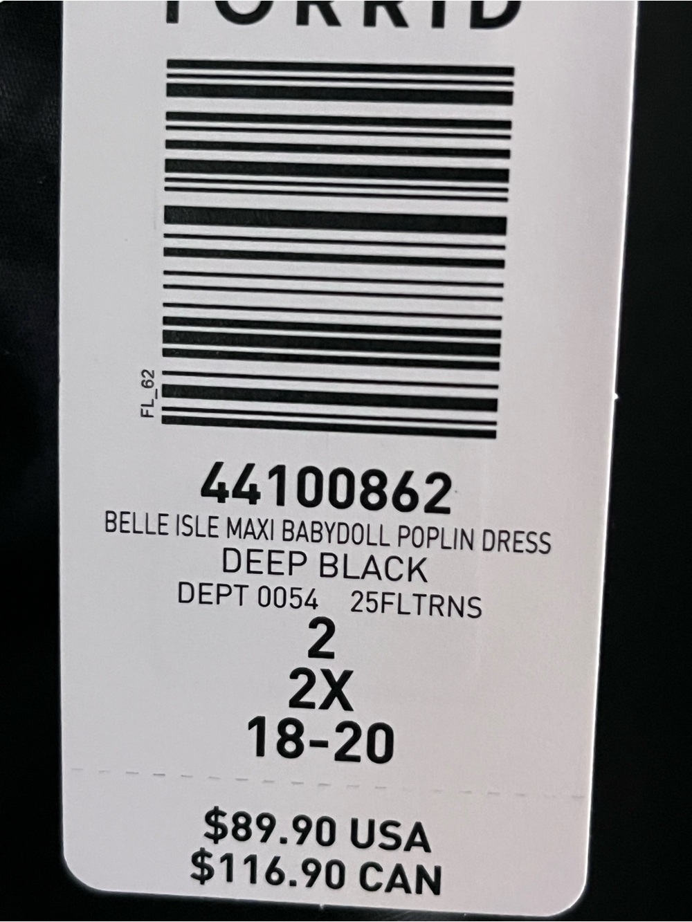 NWT Torrid 2 Black Dress with White Scalloped Trim - Picture 6 of 7